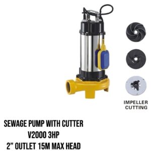 sewage pump with cutter v2000 3hp 2inch high quality premier