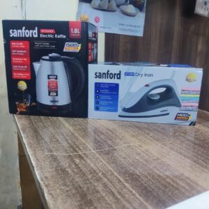combo sanford dry iron and stainless steel kettle